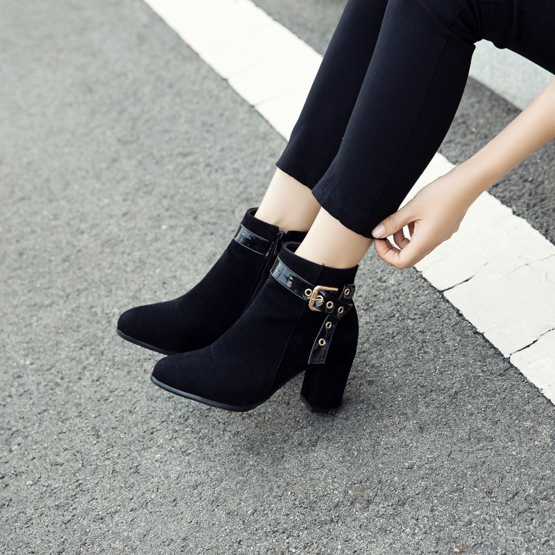 Suede High Heel Ankle Boots 2