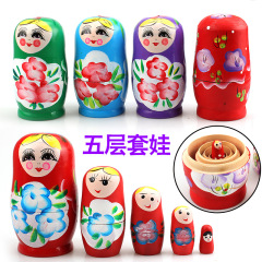 Supply Russian dolls, wooden Russian five-layer nesting dolls, tourist crafts, wholesale Russian crafts