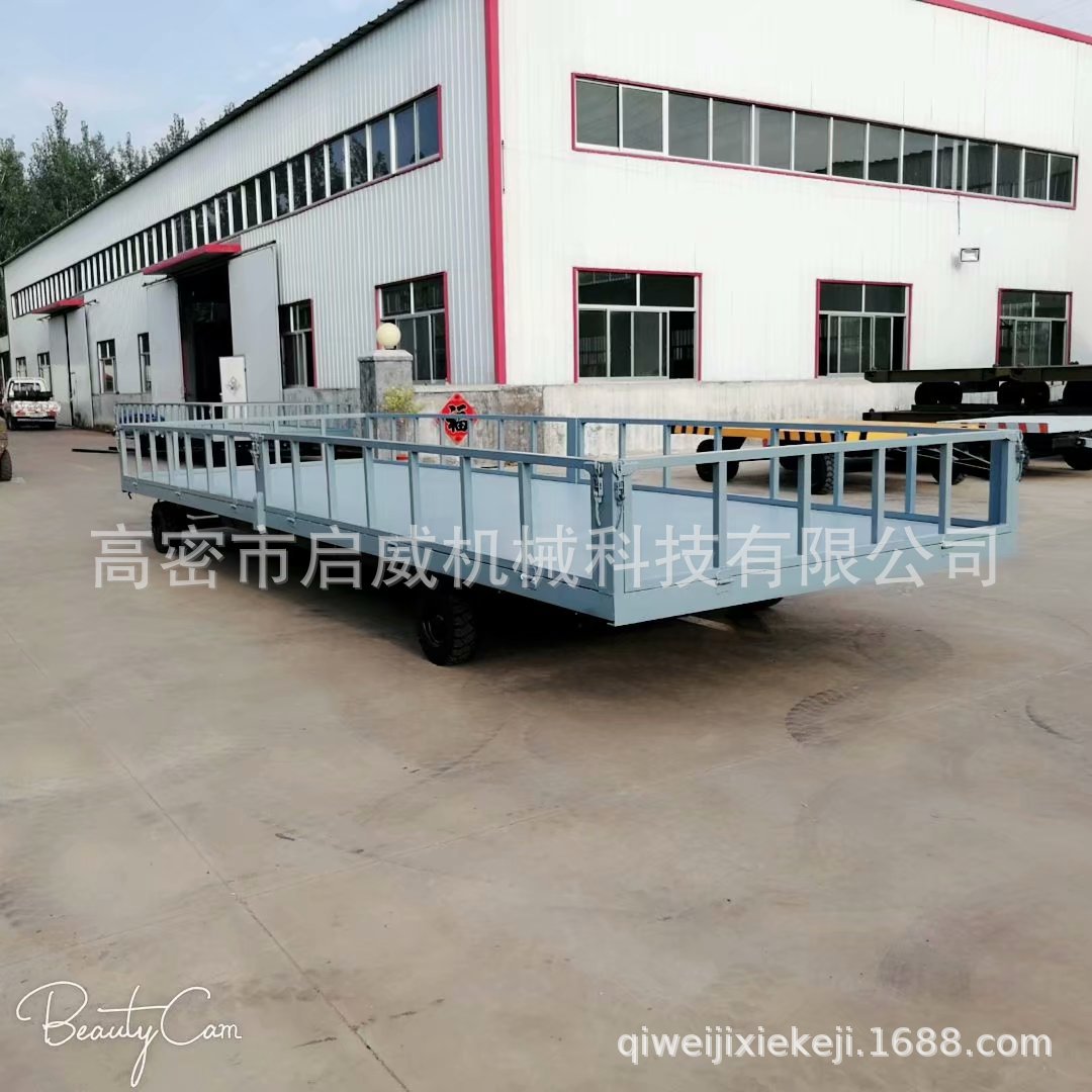 5吨围栏拖车 充气胎拖车 两轮拖挂车场地运输平板车 大型平板