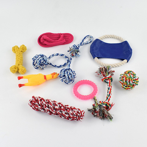 Factory direct selling pet toy combination set Amazon pet twine toy set dog toy wholesale