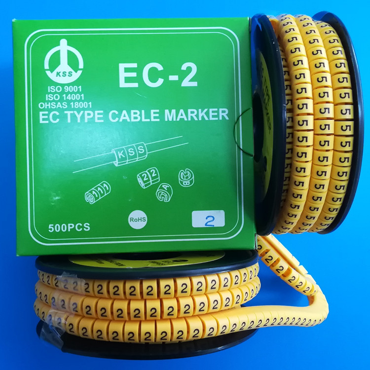 台湾凯士士KSS EC型配线标志 EC-3 黄底黑字 0-9 A-Z 特殊符号