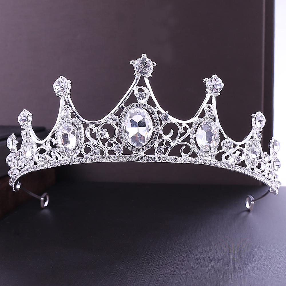 Retro Lady Bridal Crown Alloy Diamond Crown display picture 1