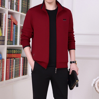 XX8801-071厂家直销2019秋装新款中老年超大码肥佬运动休闲三件套|ru