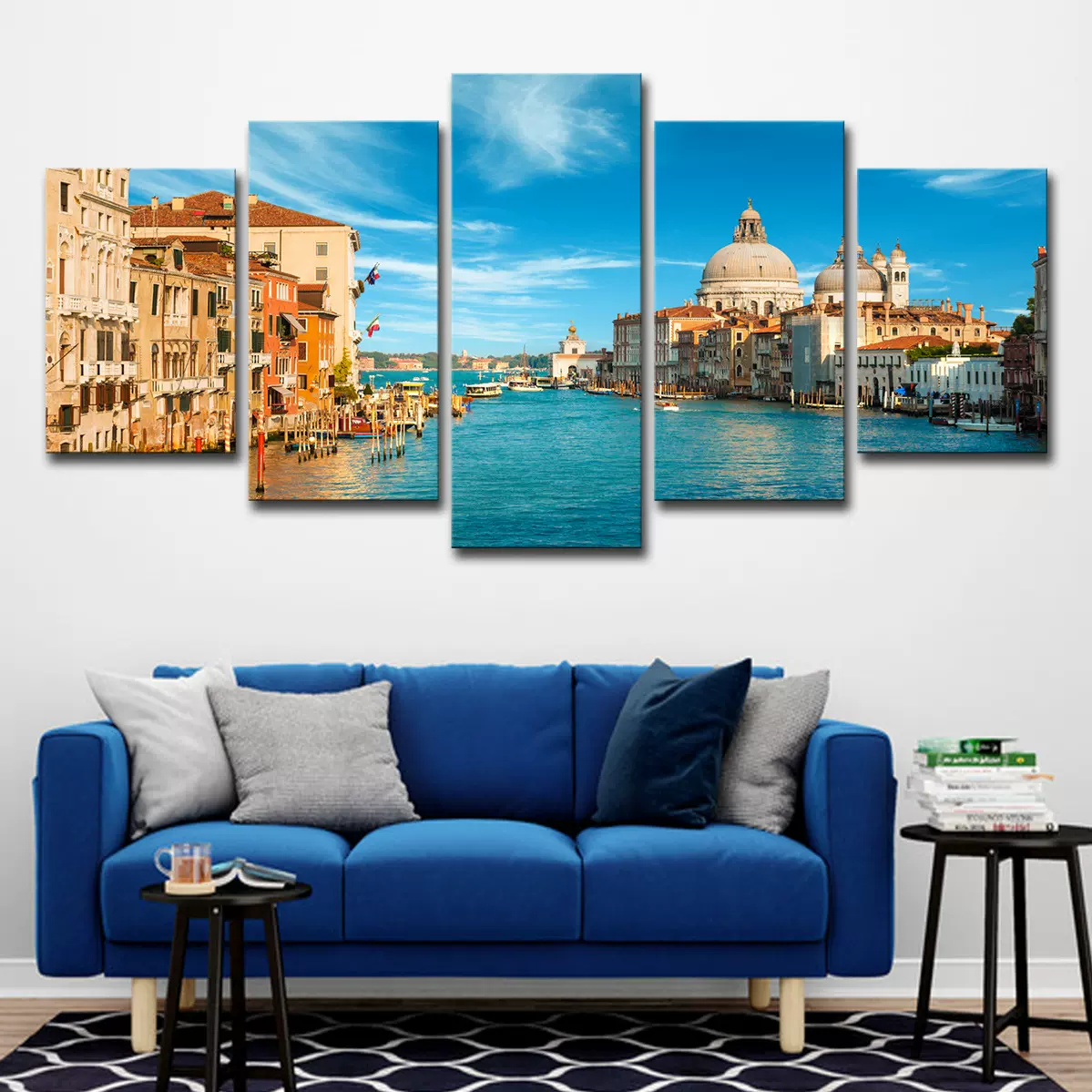 跨境AE跨境5件威尼斯意大利山水画水城家居装饰客厅墙壁艺术