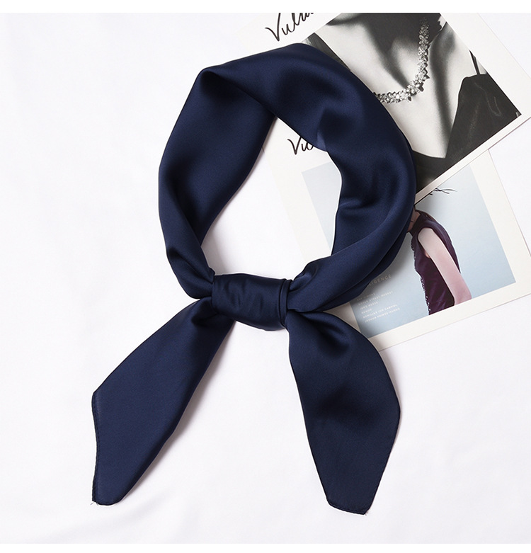 123g Weight Silk Scarf Classification Daily Occasion Satin Material Solid Color Pattern Summer, Spring, Autumn Season Women'S Gender Simple Style Style Women's Simple Style Solid Color Satin Silk Scarves 10