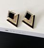 Fashionable earrings, triangle, accessory, Korean style, simple and elegant design