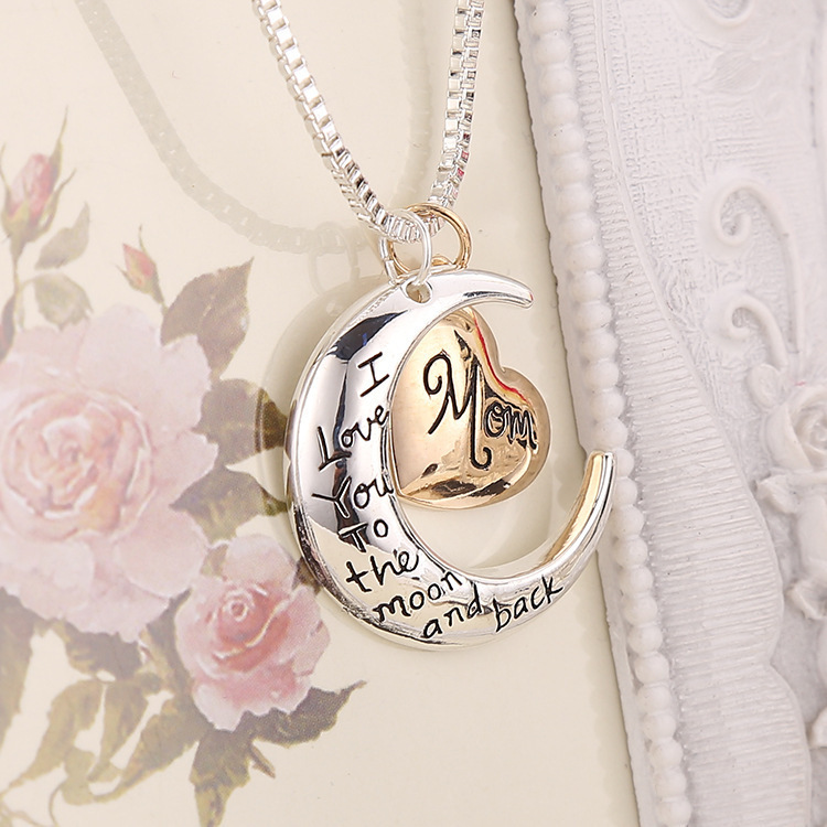 Croix-frontière Vente Chaude Accessoires Européen Et Américain Populaire Ornement Amour Pendentif Je T'aime Maman Chandail Chaîne Collier display picture 5