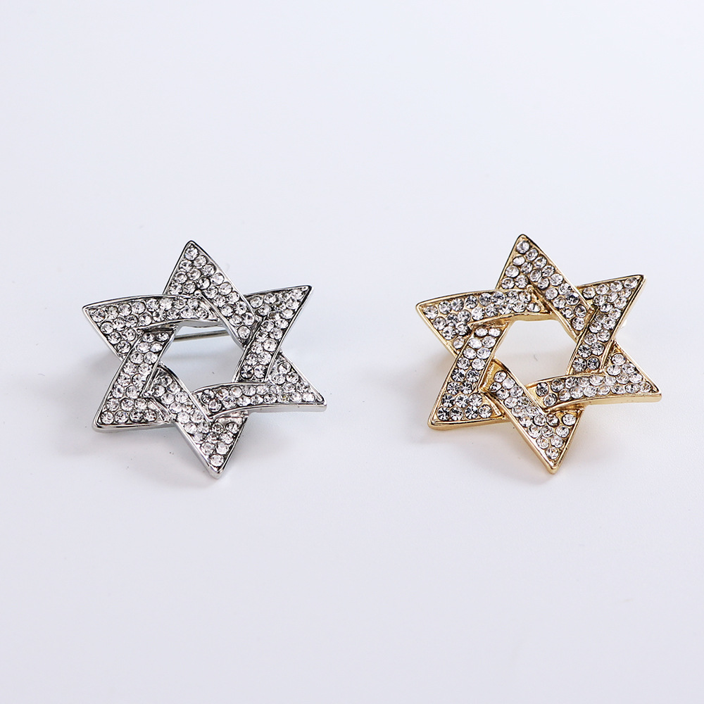 American Jewelry Six-pointed Star Brooch