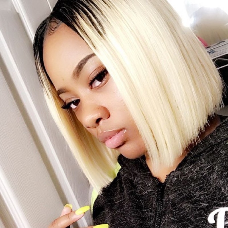 European And American Fashion Short Straight Hair Wig Ladies Black