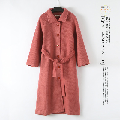 2019冬季新款女装复古羊绒大衣气质厚实保暖中长款外套一件代发