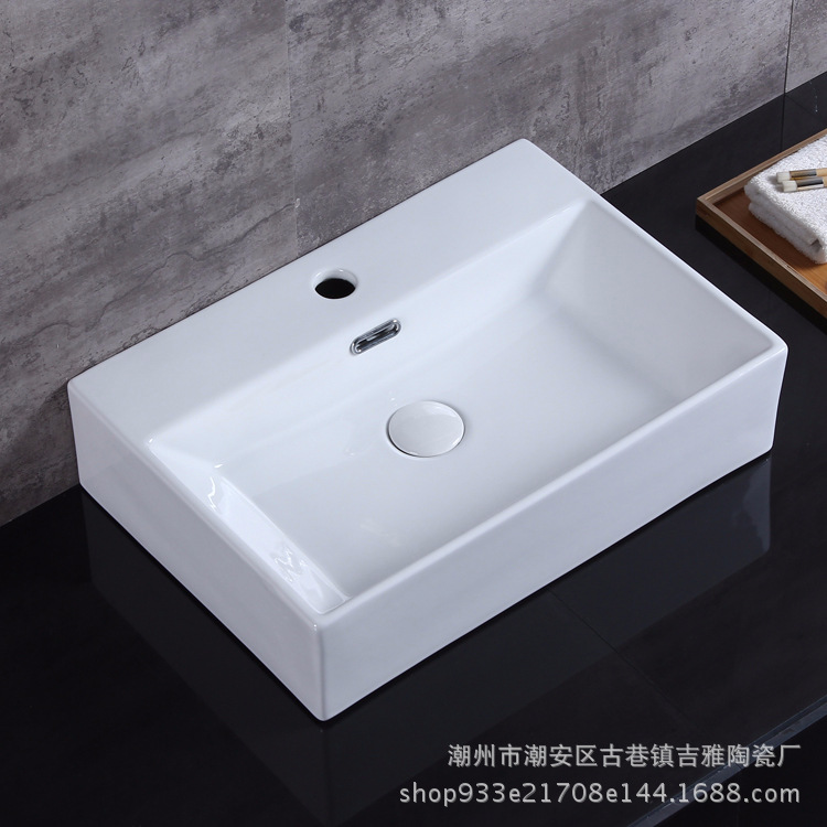 Jiya blanco al por mayor de cerámica Cuenca del arte modelo 211A hogar Baño lavabo de cerámica