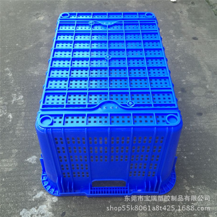 现货供应深圳大号塑料胶框 服装纺织厂周转塑料萝 带轮周转筐