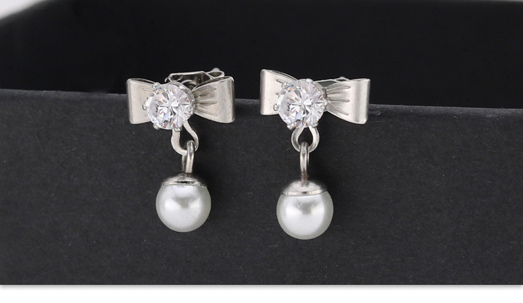 Titanium Steel Material Bow Knot Pattern 1 Piece Casual Elegant Simple Style Bow Knot Plating Titanium Steel Ear Studs
