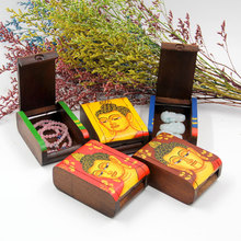 泰式木質工藝品彩繪首飾盒收納盒個性佛面表盒