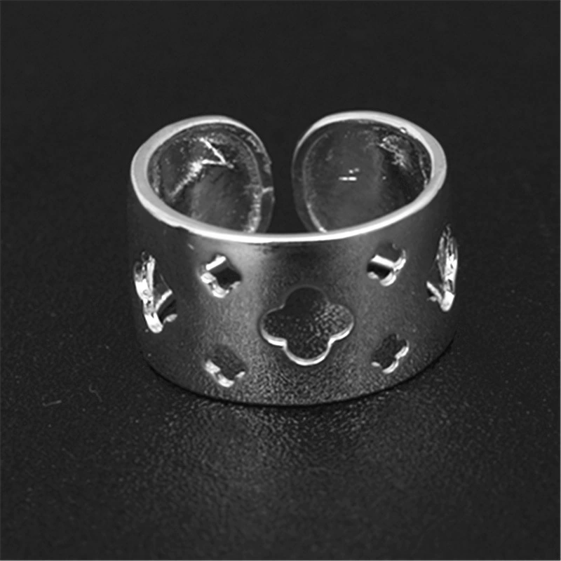 Европейские и американские модные серебряные украшения с открытым кольцом Персонализированные Творческие властные плоские ювелирные изделия с печатью трансграничное кольцо