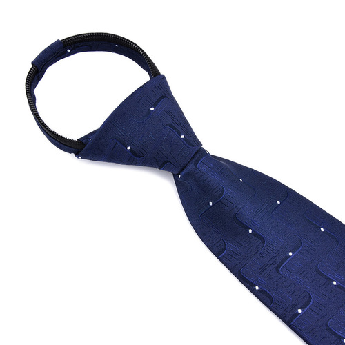 Zipper tie, 8CM business formal wear, 1200 needle high density fabric, men's groom's easy-to-tie wedding tie