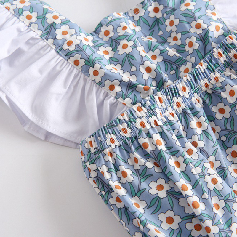 Title 9, Floral Contrast Color Flounced Sleeve One-piece...