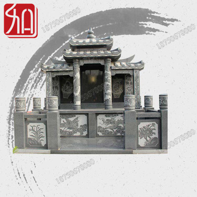 Attic type Shanxi Black Eagle stone carving Tombstone Hoi An Manufactor Direct selling Family style Cemetery make