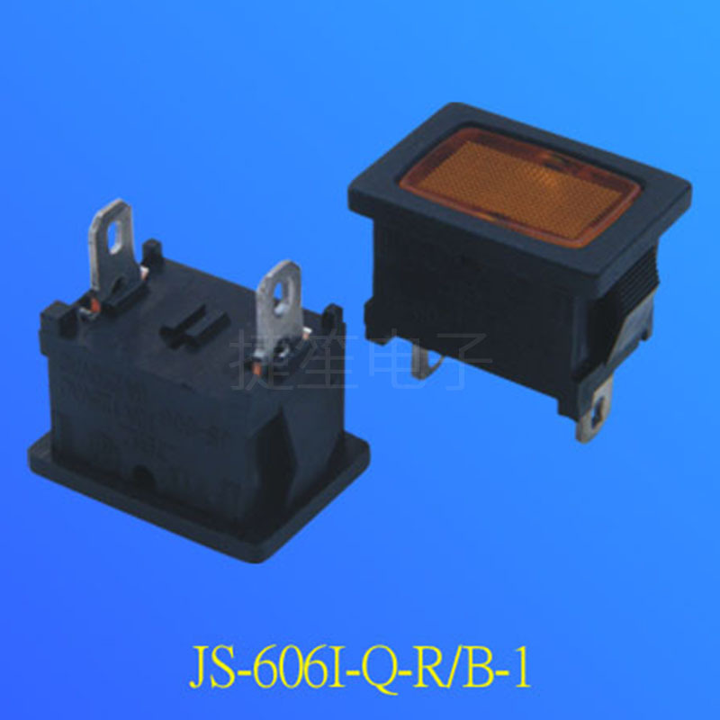 厂价直销 AC船型开关带红灯指示15*21 冰柜电源信号指示灯方形2脚
