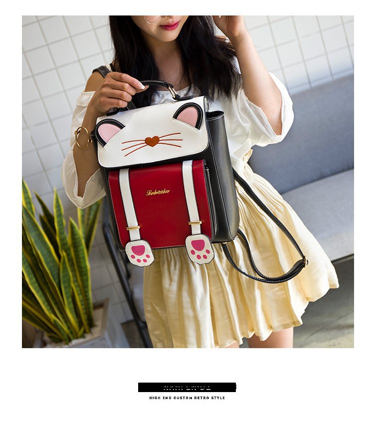 Cute Three-dimensional Cat Backpack Cartoon Animal Student Handbag Female Bag display picture 44