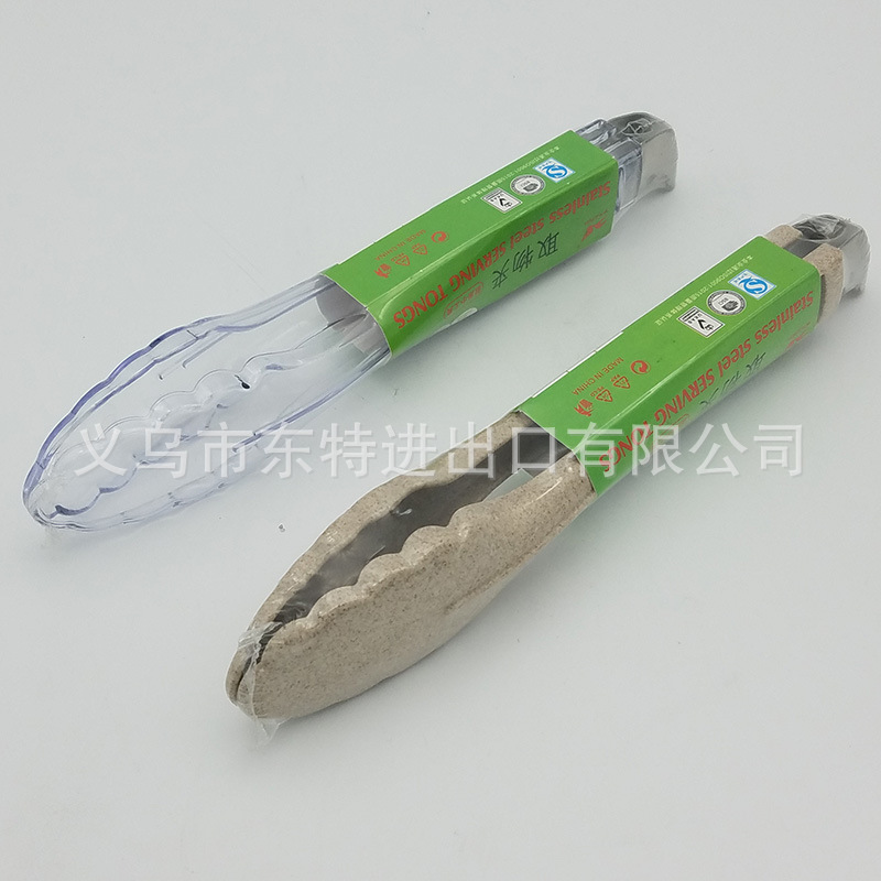 Factory direct sales of plastic transparent food tongs, buffet tongs, bread and pastry tongs, baking supplies, salad and vegetable tongs detail image 5