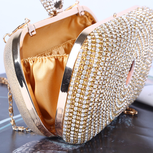 Cross-border Amazon Crystal Evening Bag Quality Model Diamond-encrusted Phoenix Eye Evening Bag Bridal Bridesmaid Bag Factory Direct Sales