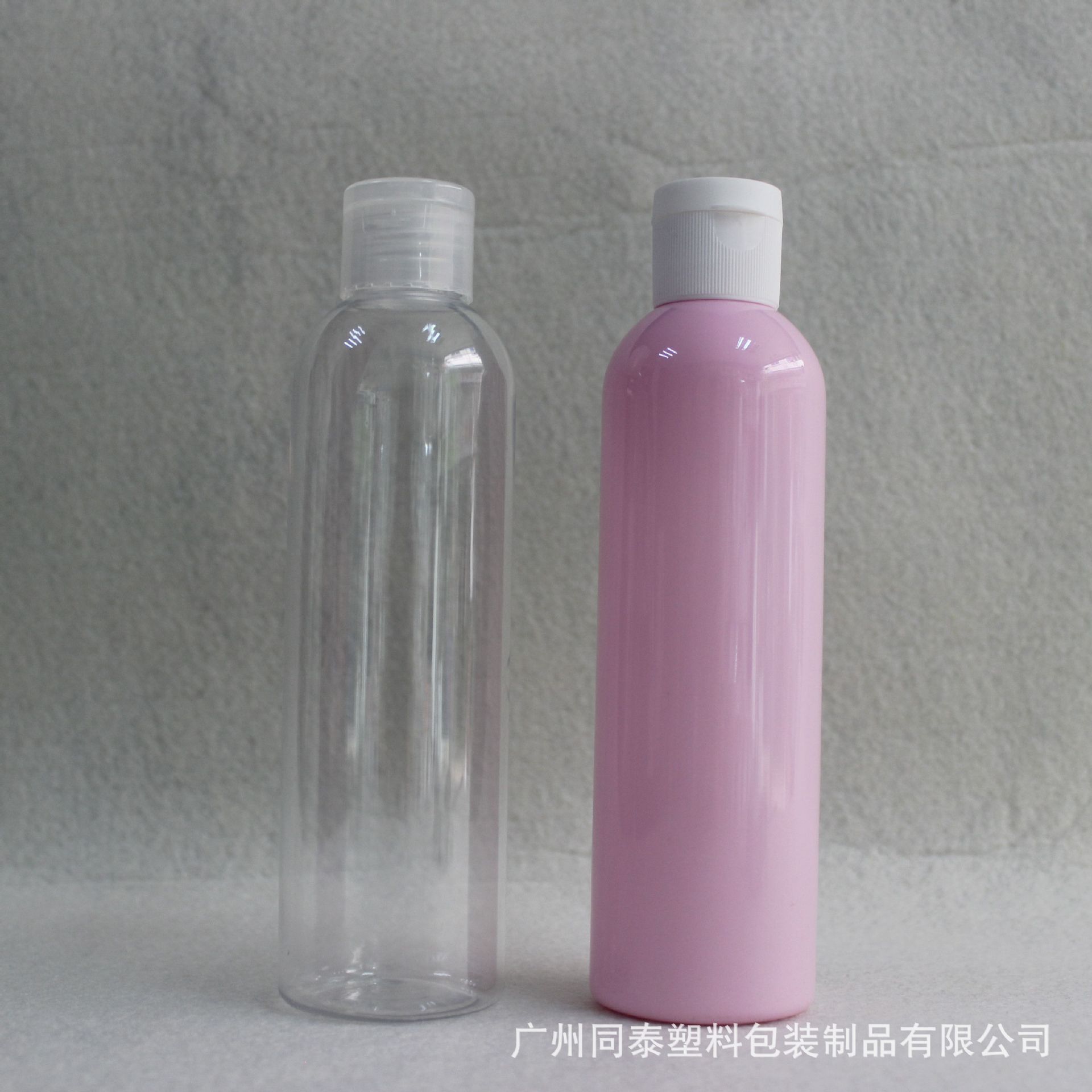 200ml圆柱型塑料瓶 24牙蝴蝶翻盖瓶 化妆水瓶 PET乳液瓶 可印刷