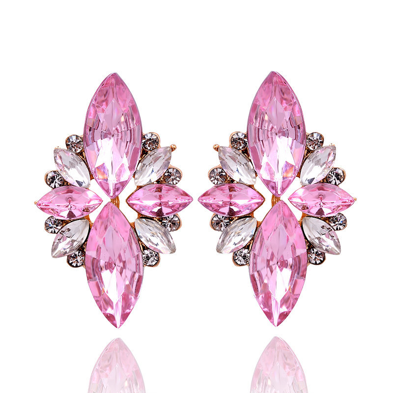 Artificial Crystal, Resin Inlay Material 1 Pair Glam Geometric Alloy Plating Artificial Crystal Resin Women's Drop Earrings