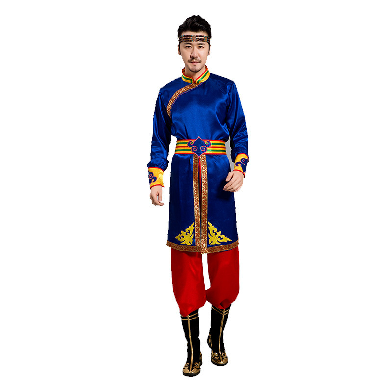 New Mongolian Costume Male Mongolian Adult Modern Men's Performance Costume Dance Minority Performance Costume
