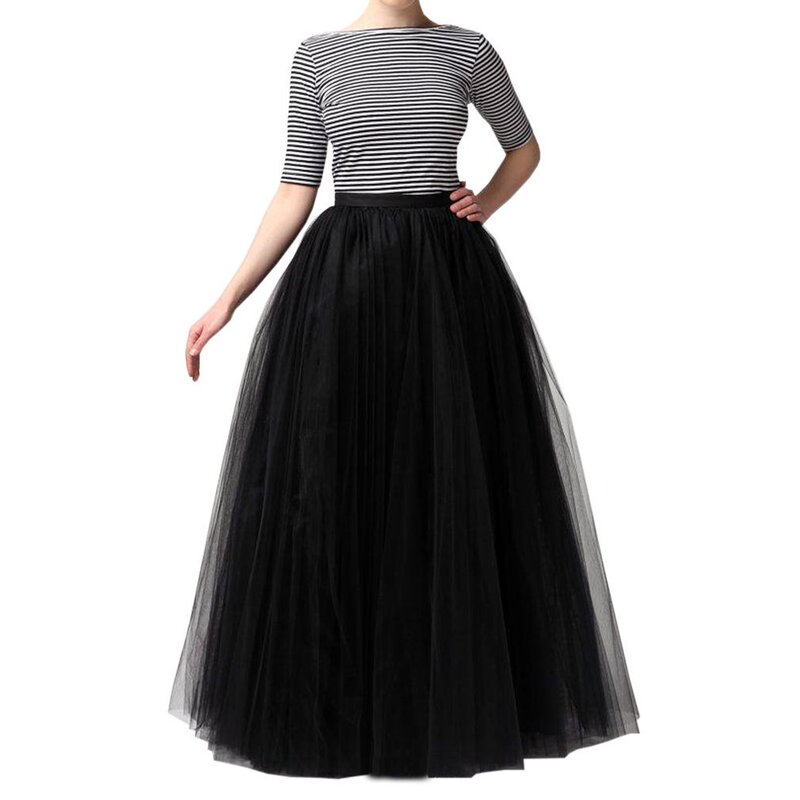 Wholesale foreign trade European and American 1 m five-layer single line Net pettiskirt multi-color adult long mesh skirt