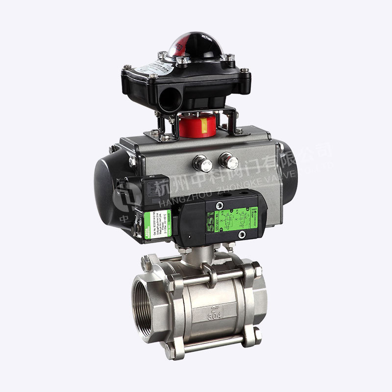 AT气动三片式内螺纹球阀  Q611F