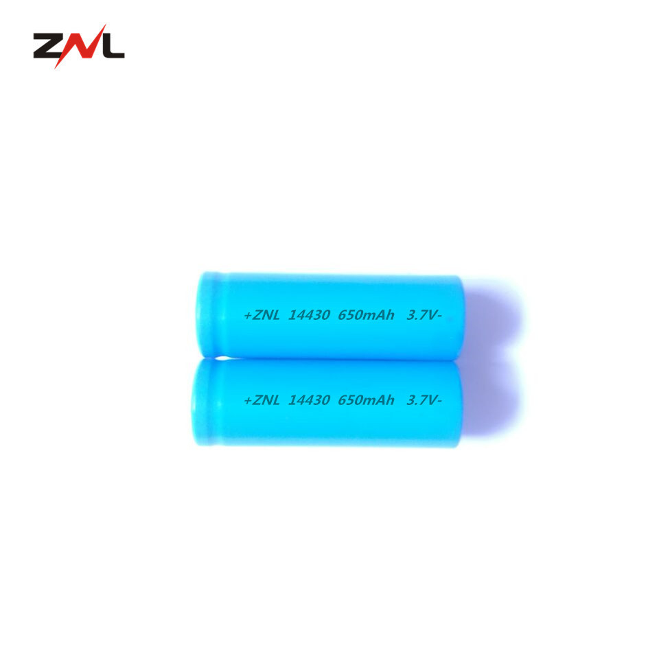 ZNL  14430  650mAh  3.7V 圆柱形锂电池