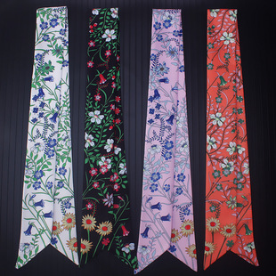New slender tie bag handle scarf small ribbon decorative scarf bag with ladies small scarf wholesale
