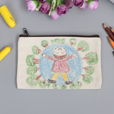 生产供应卡通休闲学生笔袋 可绘画多规格可定制笔袋批发|ms