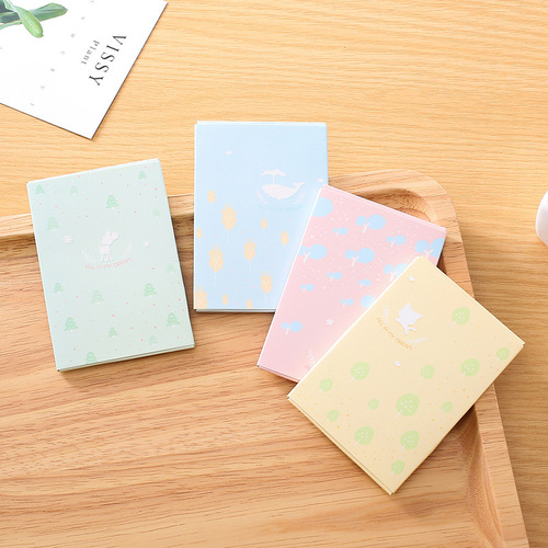 Beauty tools men and women facial blue mask oil-absorbing paper Korean cute cartoon linen oil-absorbing paper for makeup touch-up