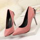 1723-1 European and American fine-heeled suede wedding shoes with super high heels