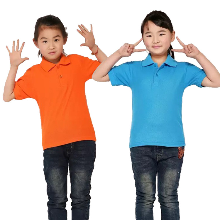 小雲標兒童翻領短袖POLO衫定制學生班服幼兒園校服演出文化衫印圖