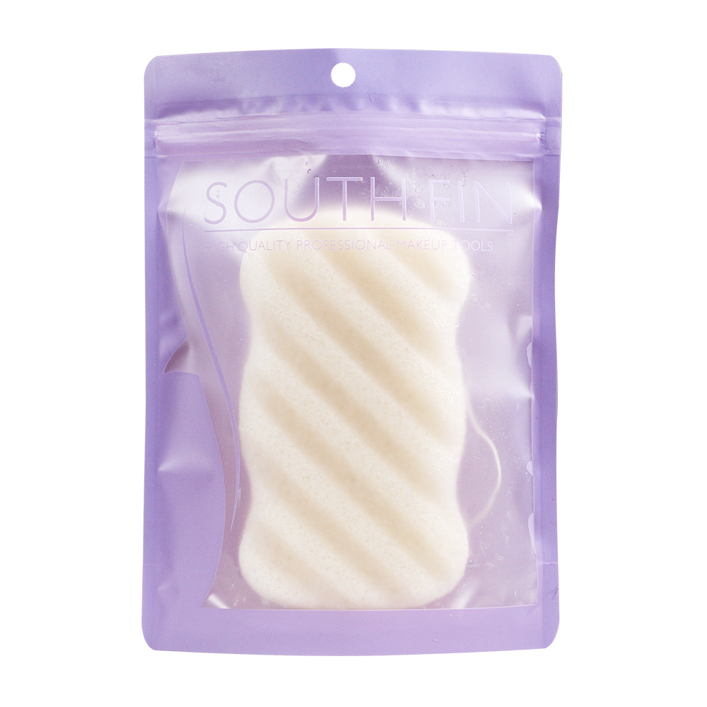 SUR herramientas de belleza FIN respetuoso del medio ambiente degradable planta konjac pegamento baño cuerpo puff onda larga patrón 7 colores