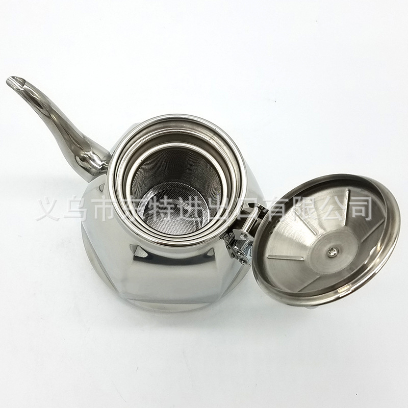 厂家直销不锈钢水壶1.5L茶壶咖啡壶冷水壶酒店餐厅创意六角壶详情图7