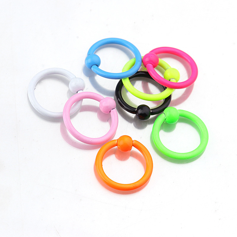 Neon Color Paint Stainless Steel Multi-purpose Ring display picture 6