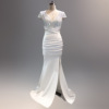 Long fitted evening dress, "fish tail" cut