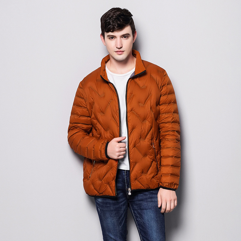 2019秋冬男士短款羽绒服轻薄款韩版修身男青年立领羽绒外套潮流|ru