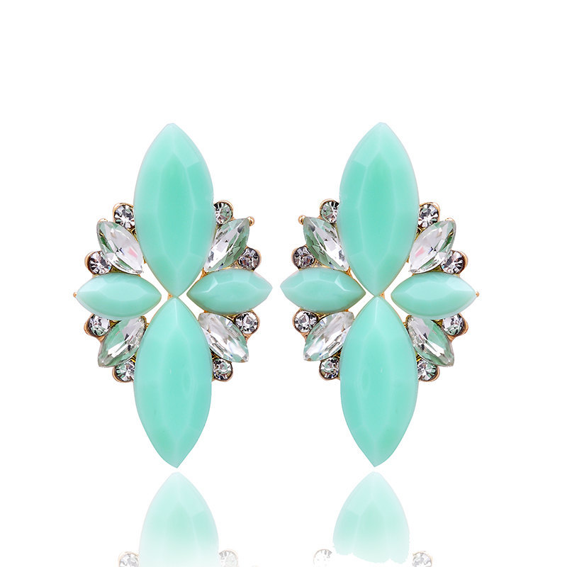 Geometric Pattern Women'S Gender 1 Pair Glam Geometric Alloy Plating Artificial Crystal Resin Women's Drop Earrings