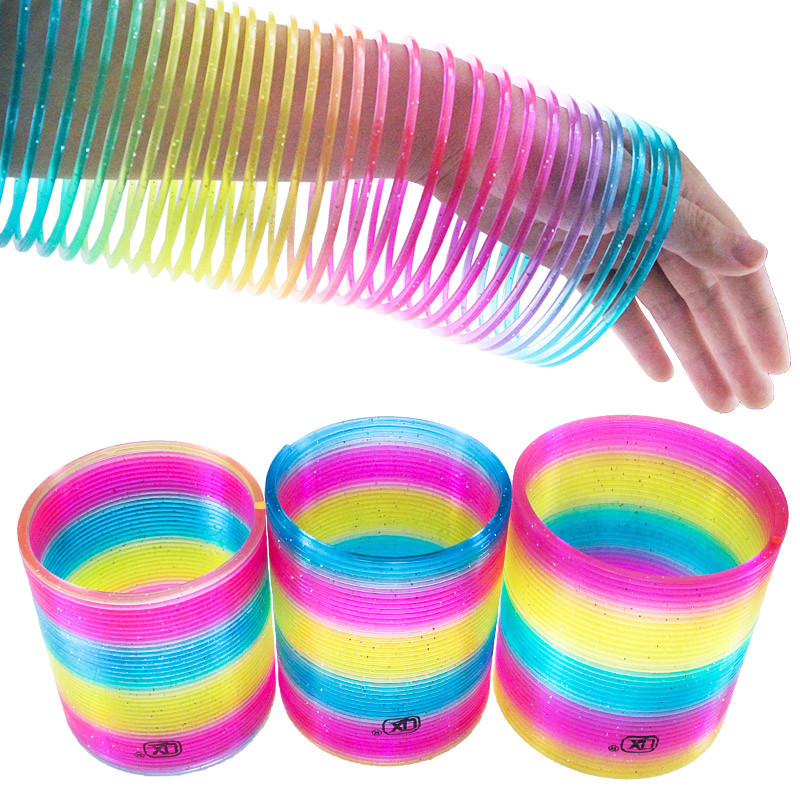 特大號益智彩虹圈10x10.5厘米魔力彈簧圈獨立網裝疊疊樂減壓玩具