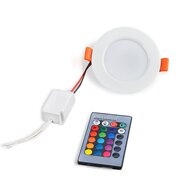 厂家直销LED天花灯RGB吸顶灯3W草帽筒灯变色遥控平板灯批发零售