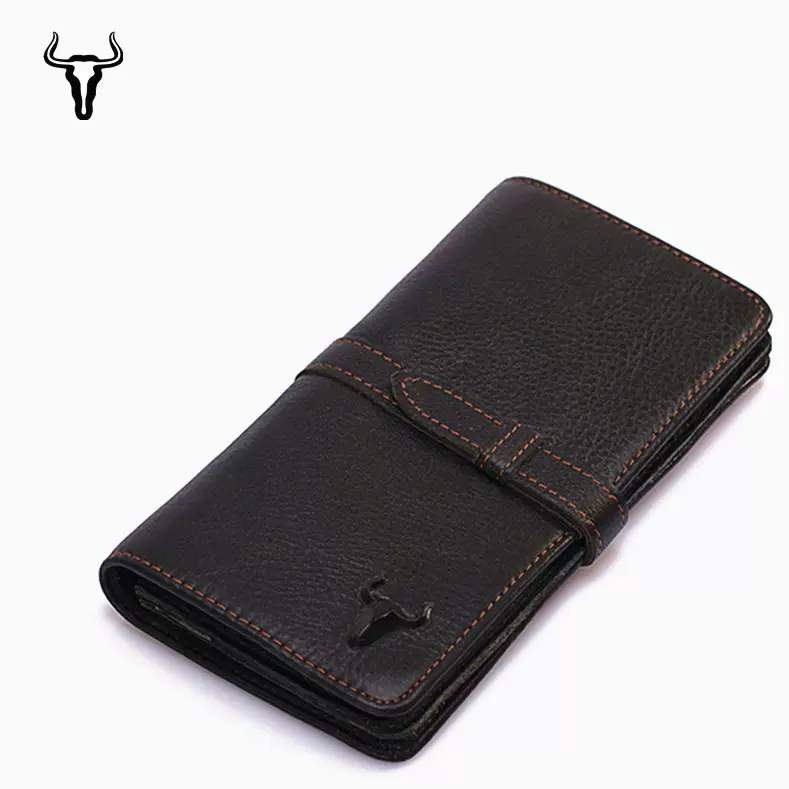 跨境货源男士长款钱包多卡位头层牛皮时尚女士手机包钱夹RFID