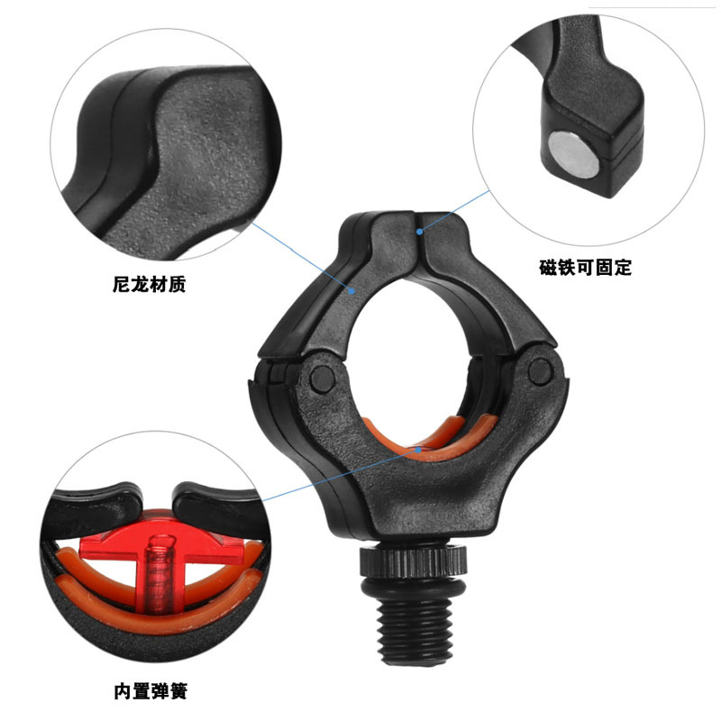 Cross-border coolo accesorios de pesca de estilo europeo negro de nylon de plástico de la abrazadera de la varilla imán soporte cabeza varilla tenedor mar Rod Accesorios