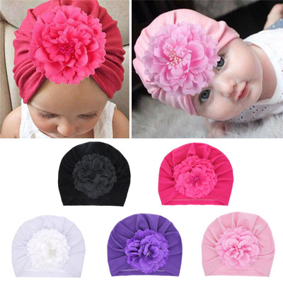 2pcs Infant Headband toddlers birthday party photos shooting hairband children cap newborns with simulation flower flower turban hat children tire