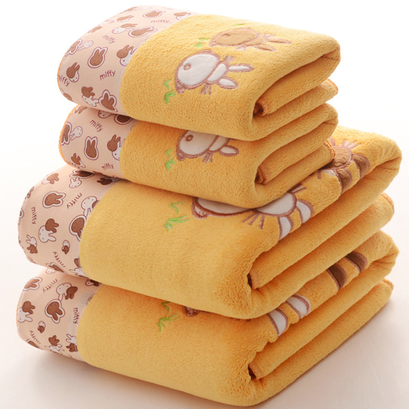 Microfiber Patchwork Rabbit Bath Towel Lace Sale Soft Absorbent Non-Shedding Antibacterial Quick-Drying Beach