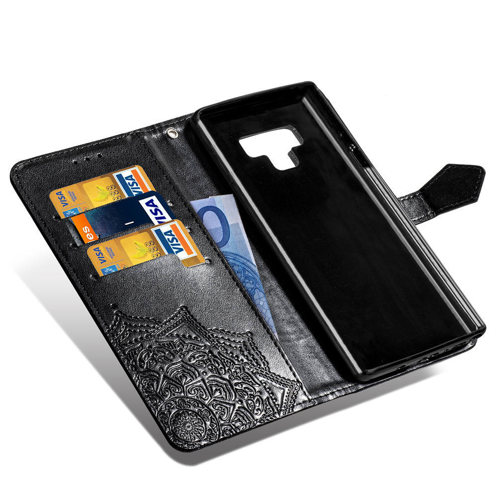 Mandala Embossed Leather Wallet Phone Case For Iphone 16_voghion.com